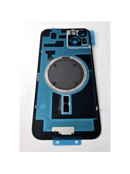 Tapa trasera o tapa bateria morada para iPhone 14 Plus con cubierta de camara compatible sin logo version europea