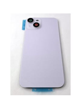 Tapa trasera o tapa bateria morada para iPhone 14 con cubierta de camara compatible sin logo version europea