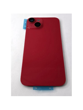 Tapa trasera o tapa bateria roja para iPhone 14 con cubierta de camara compatible sin logo version europea