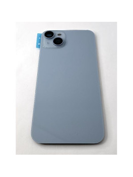 Tapa trasera o tapa bateria azul para iPhone 14 Plus con cubierta de camara compatible sin logotipo version europea