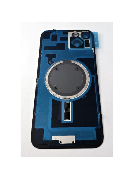 Tapa trasera o tapa bateria azul para iPhone 14 Plus con cubierta de camara compatible sin logotipo version europea