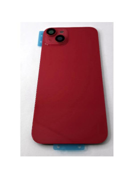 Tapa trasera o tapa bateria roja para iPhone 14 Plus con cubierta de camara compatible sin logotipo version europea