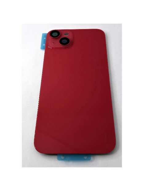 Tapa trasera o tapa bateria roja para iPhone 14 Plus con cubierta de camara compatible sin logotipo version europea
