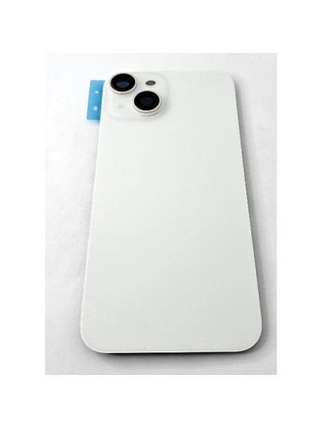 Tapa trasera o tapa bateria blanca para iPhone 14 con cubierta de camara compatible sin logotipo version europea
