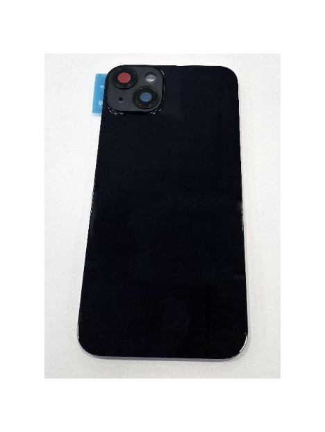 Tapa trasera o tapa bateria negra para iPhone 14 Plus con cubierta de camara compatible sin logo version europea