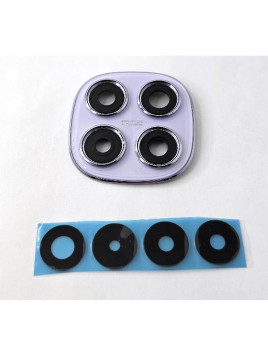 Cristal de camara para Xiaomi Redmi Note 14 Pro 4G con marco morado calidad premium