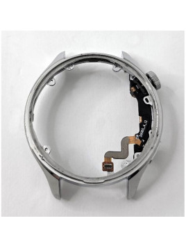 Carcasa o marco central plata con flex power con rotacion optica para Xiaomi Watch S4