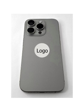 Tapa trasera o tapa bateria gris titanio para iPhone 15 Pro A2848 A3101 con marco central remanufacturada grado A