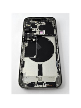 Tapa trasera o tapa bateria gris titanio para iPhone 15 Pro A2848 A3101 con marco central remanufacturada grado A