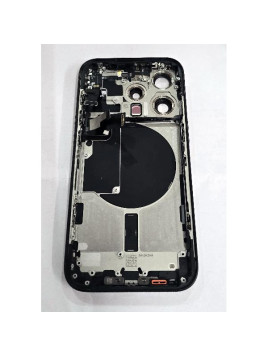 Tapa trasera o tapa bateria negra para iPhone 15 Pro A3101 A3102 con carcasa central remaunfacturada Grado A