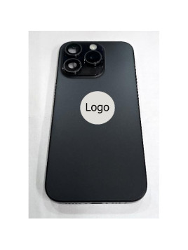 Tapa trasera o tapa bateria negra para iPhone 15 Pro A3101 A3102 con carcasa central remaunfacturada Grado A