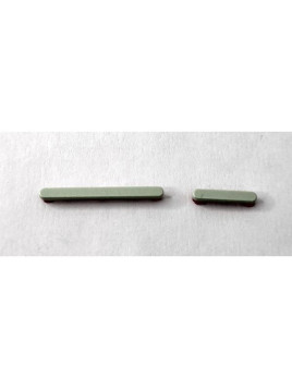 Set de 2 botones laterales verdes para Xiaomi Redmi Note 14 4G calidad premium