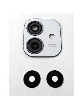 Cristal de camara para Oppo A40m con marco blanco calidad premium