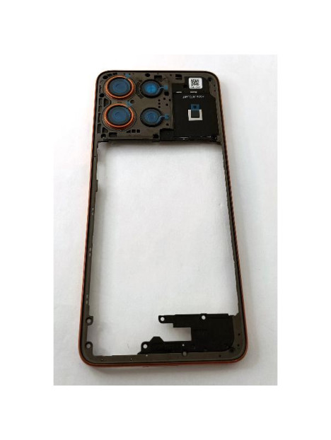 Carcasa o marco central naranja para Motorola Moto G15 4G