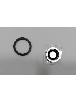 Cristal de camara para iPhone 16E A3212 A3409 A3410 A3408 con marco negro calidad premium