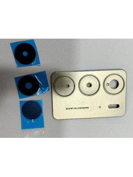 Cristal de camara para Realme C75 4G RMX3941 con marco dorado calidad premium