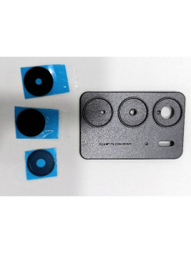 Cristal de camara para Realme C75 4G RMX3941 con marco negro calidad premium