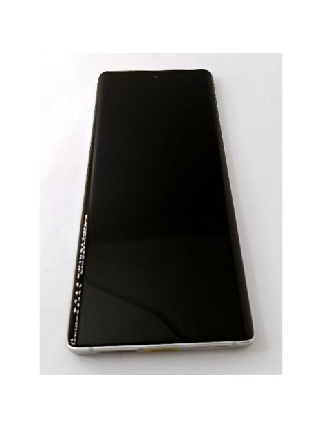 Pantalla lcd para Motorola Edge 30 Ultra mas tactil negro con marco blanco calidad premium