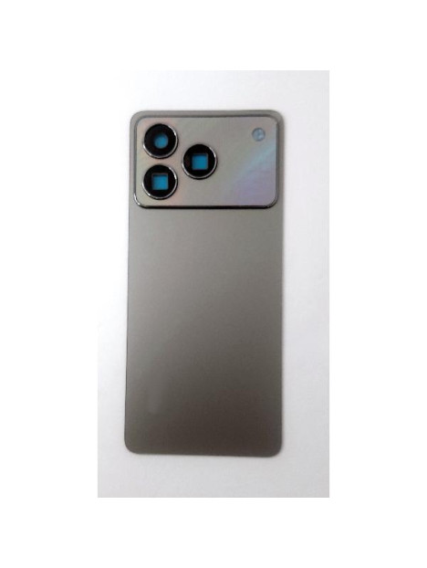 Tapa trasera o tapa bateria gris para ZTE Blade A76 4G con cubierta de camara