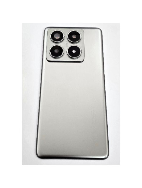 Tapa trasera o tapa bateria gris para Xiaomi 14T Pro con cristal de camara