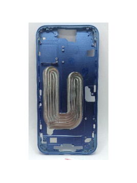 Carcasa o marco central azul para iPhone 16 Plus con botones laterales