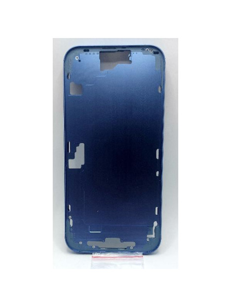 Carcasa o marco central azul para iPhone 16 Plus con botones laterales