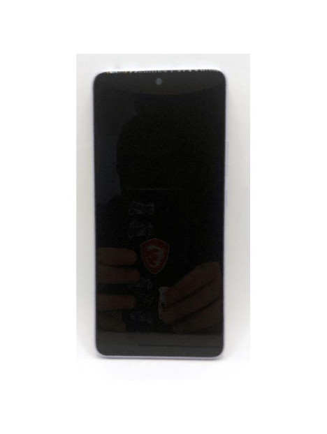Pantalla lcd para Xiaomi Redmi Note 14 5G mas tactil negro con marco morado calidad premium