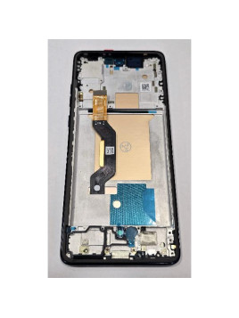 Pantalla lcd para Motorola Edge 60 5G mas tactil negro con marco azul calidad premium