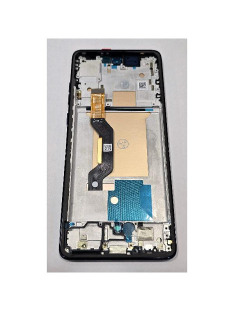 Pantalla lcd para Motorola Edge 60 5G mas tactil negro con marco azul calidad premium