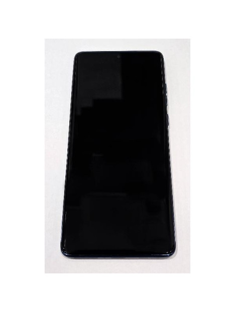 Pantalla lcd para Motorola Edge 60 5G mas tactil negro con marco azul calidad premium