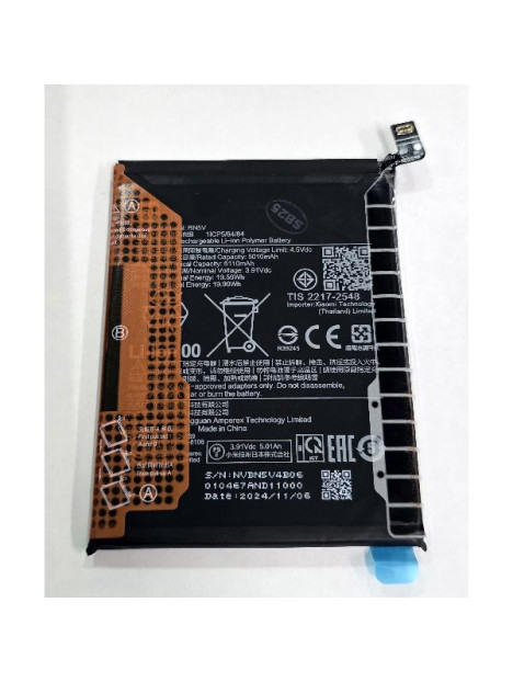 Bateria BN5V 5110mAh para Xiaomi Redmi Note 14 Pro 5G Poco X7 5G Service Pack