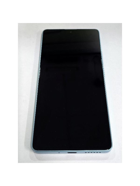 Pantalla lcd para Xiaomi Redmi Note 14S 2502FRA65G mas tactil negro con marco azul 56000100N6R00 Service Pack