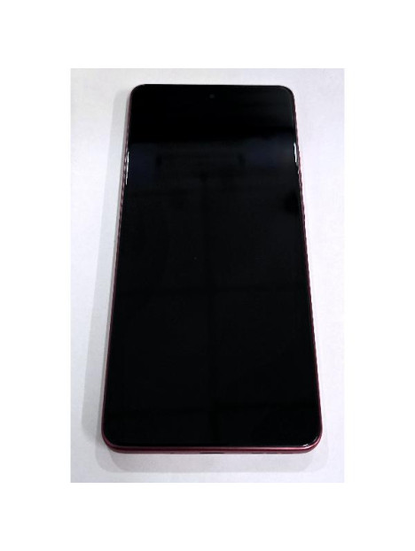 Pantalla lcd para Motorola Moto G86 mas tactil negro con marco rojo 5D68C30477 Service Pack