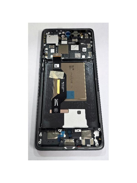 Pantalla lcd para Motorola Edge 50 5G mas tactil negro con marco gris 5D68C24914 Service Pack