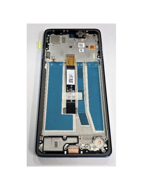 Pantalla lcd para Motorola Moto G75 5G mas tactil negro con marco azul 5D68C28969 Service Pack