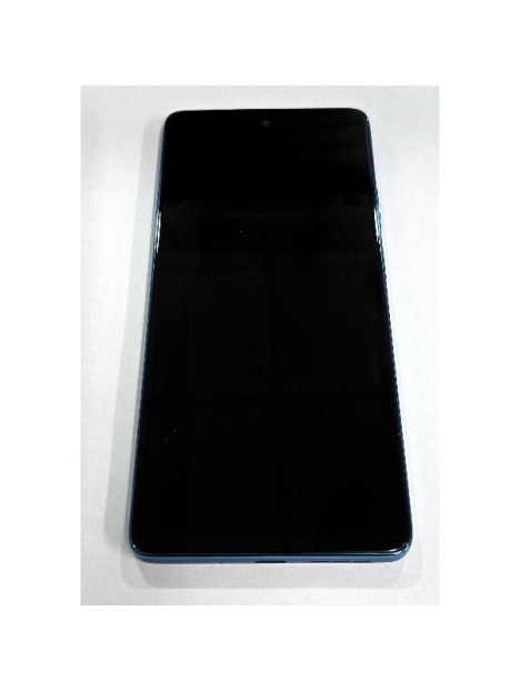Pantalla lcd para Motorola Moto G75 5G mas tactil negro con marco azul 5D68C28969 Service Pack