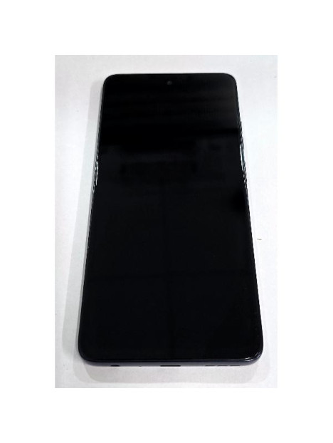 Pantalla lcd para Motorola Moto G56 mas tactil negro con marco gris 5D68C30208 Service Pack