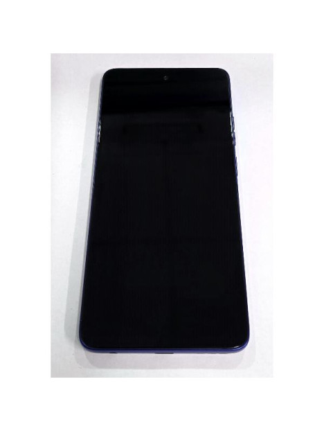 Pantalla lcd para Motorola Moto G56 mas tactil negro con marco azul 5D68C30210 Service Pack
