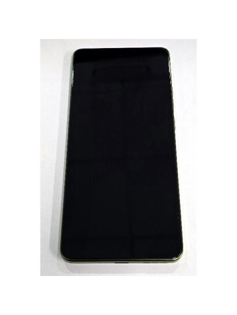 Pantalla lcd para Motorola Moto G86 mas tactil negro con marco verde 5D68C30476 Service Pack