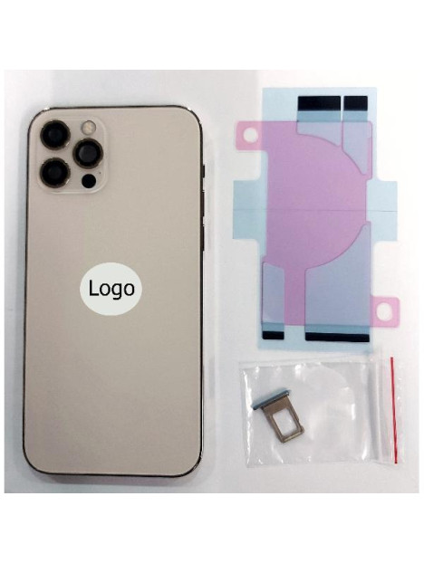 Tapa trasera o tapa bateria dorada para iPhone 12 Pro A2406 mas marco central y componentes Remanufacturada Grado A