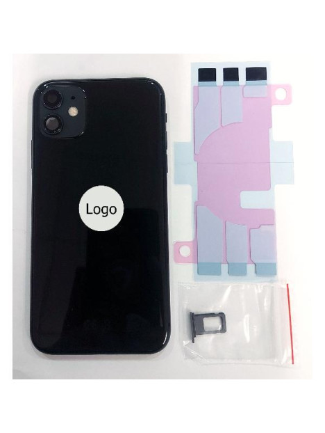Tapa trasera o tapa bateria negra para iPhone 11 A2111 mas marco central y componentes Remanufacturada Grado A