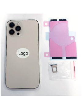 Tapa trasera o tapa bateria dorada para iPhone 12 Pro Max mas marco central y componentes Remanufacturada Grado A