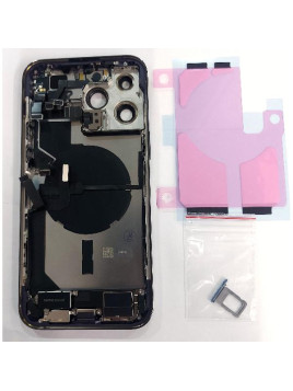 Tapa trasera o tapa bateria morada para iPhone 14 Pro Max mas marco central y componentes Remanufacturada Grado A