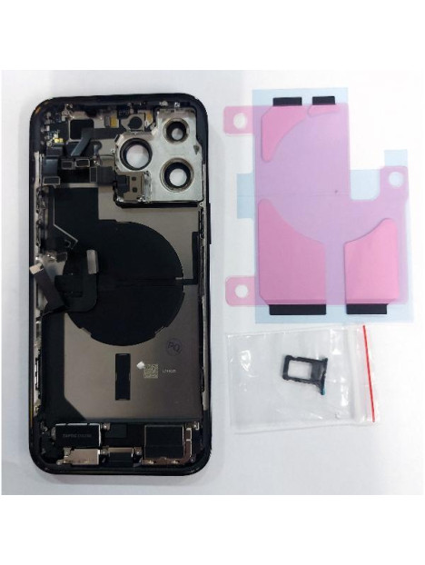 Tapa trasera o tapa bateria negra para iPhone 14 Pro Max mas marco central y componentes Remanufacturada Grado A