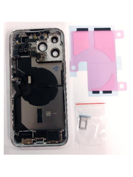 Tapa trasera o tapa bateria plata para iPhone 14 Pro Max mas marco central y componentes Remanufacturada Grado A