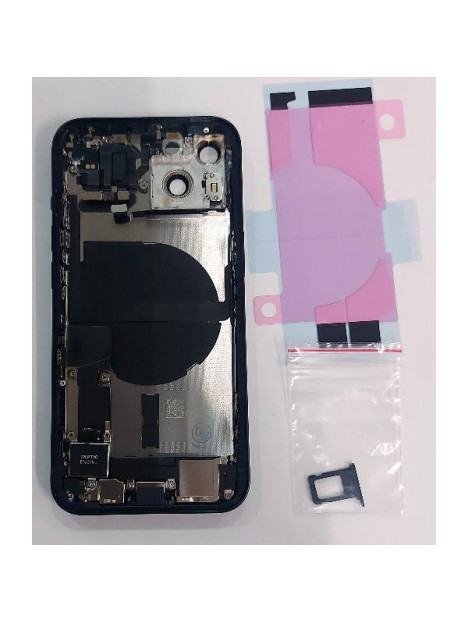 Tapa trasera o tapa bateria medianoche para iPhone 13 A2482 con marco central y componentes remanufacturada Grado A
