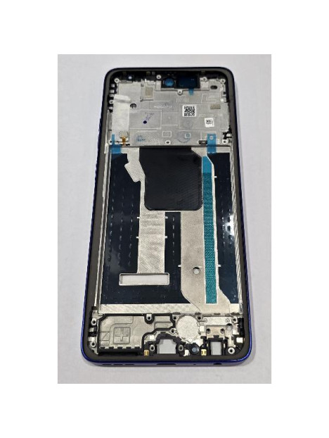 Carcasa o marco central azul oscuro para Motorola Moto G56 5G con botones laterales