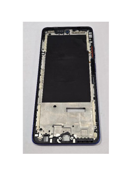 Carcasa o marco central azul oscuro para Motorola Moto G56 5G con botones laterales