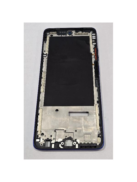 Carcasa o marco central azul oscuro para Motorola Moto G56 5G con botones laterales