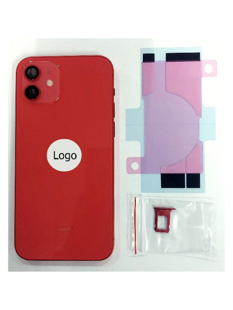 Tapa trasera o tapa bateria roja para iPhone 12 A2402 mas marco central con componentes Remanufacturada Grado A